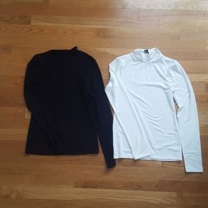 Black and white mock neck long sleeve bundle